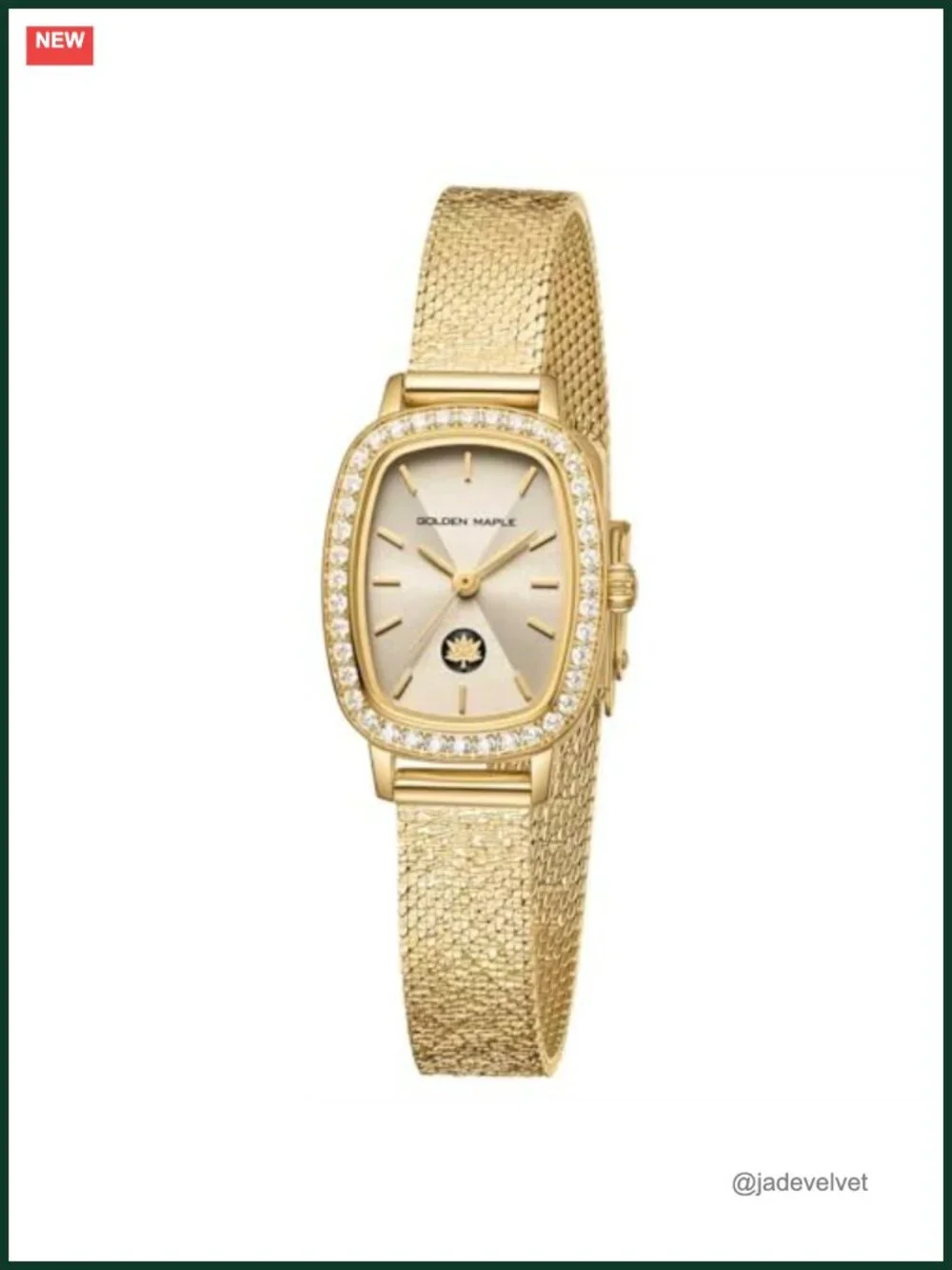 Ladies Elegant Stainless Steel Watch with Crystal Bezel Water Resistant